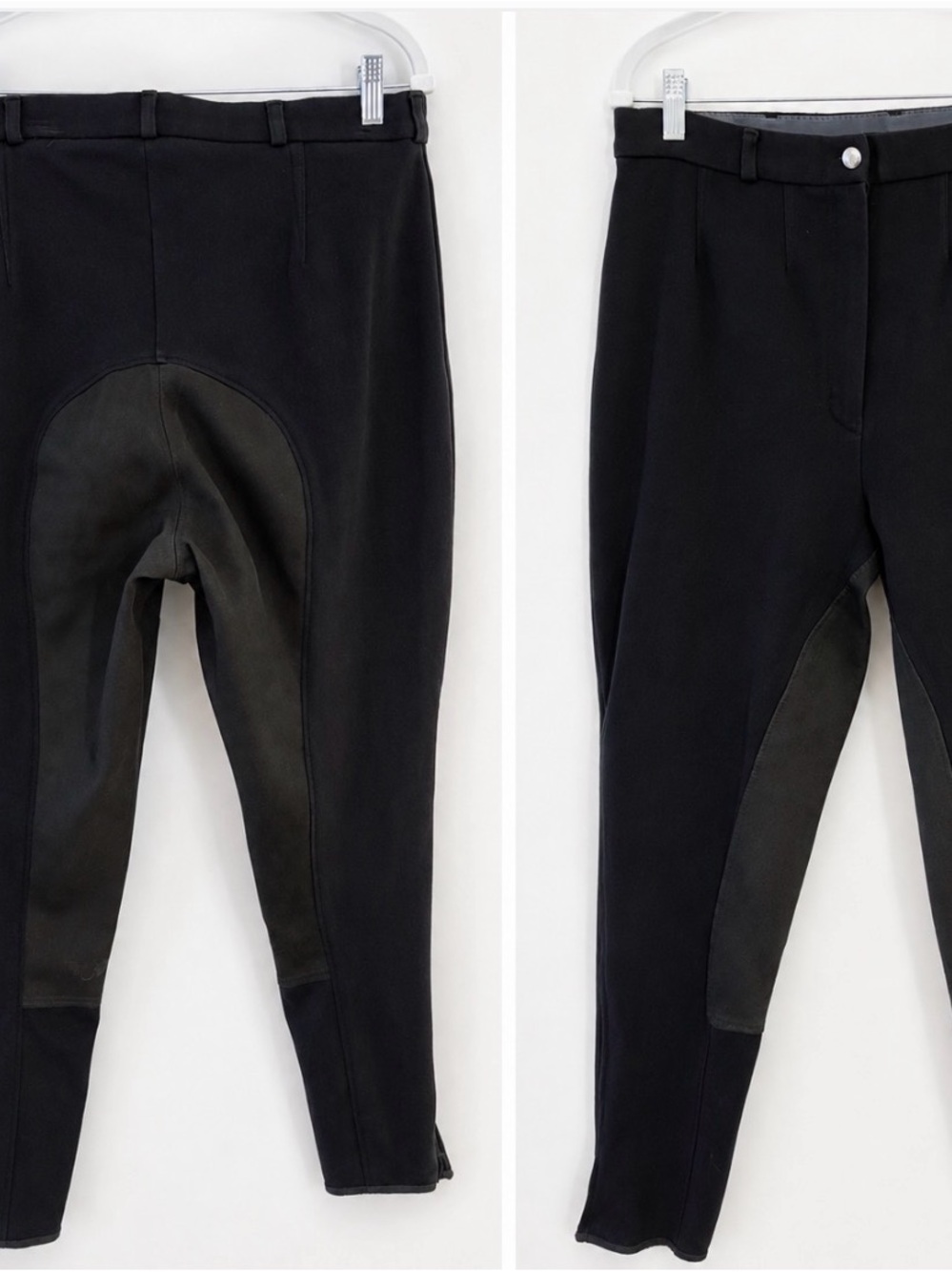 Women’s Black Equestrian Riding Leggings with Contrast Seat